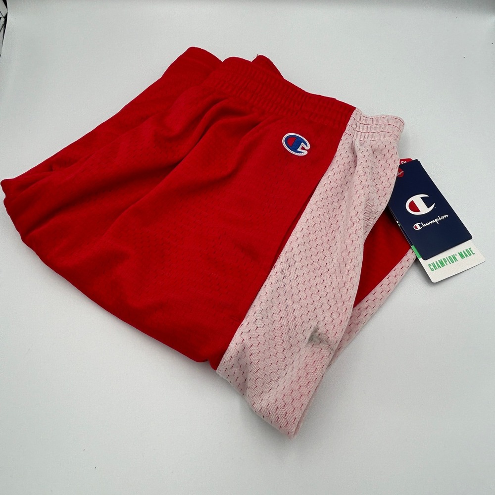 Champion Basketball Shorts Mens Medium Scarlet Red NWT 10 Inch Mesh 85861